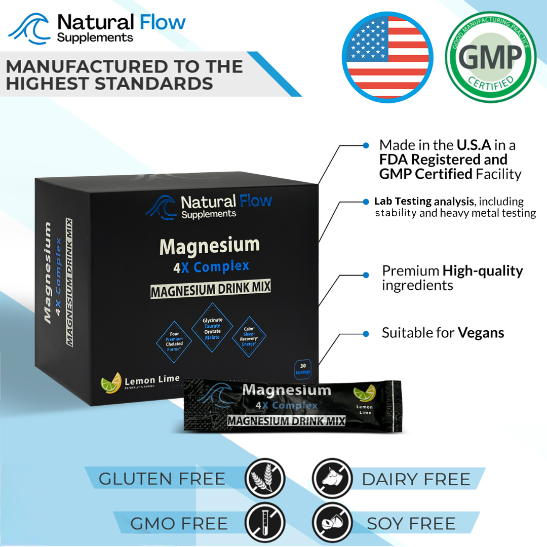 *NEW* Magnesium 4X Complex Stick Packs Lemon/Lime -30Ct-