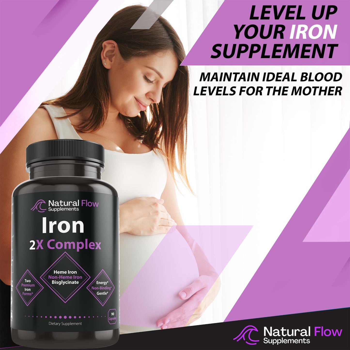 2X Iron Complex - Heme and Non-Heme Iron - 60 Capsules