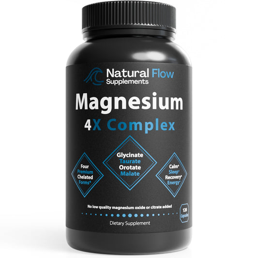 Magnesium 4X Complex -  Glycinate, Taurate, Malate, and Orotate - 120 Capsules