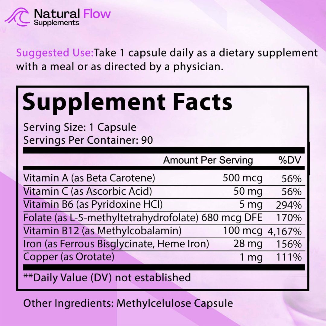 2X Iron Complex - Heme and Non-Heme Iron - 90 Caps