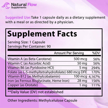 2X Iron Complex - Heme and Non-Heme Iron - 90 Caps