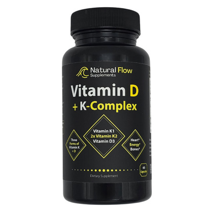 Vitamin D+K Complex with D3, K2, and K1  - 60 Capsules
