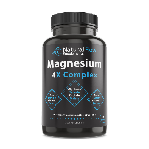 Magnesium 4X Complex -  Glycinate, Taurate, Malate, and Orotate - 120 Capsules