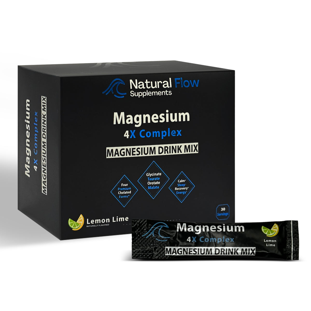 *NEW* Magnesium 4X Complex Stick Packs Lemon/Lime -30Ct-